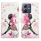 For Motorola Moto G14 4G Oil Embossed 3D Drawing Leather Phone Case(Flower Fairy) - 1