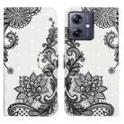 For Motorola Moto G14 4G Oil Embossed 3D Drawing Leather Phone Case(Lace Flower) - 1