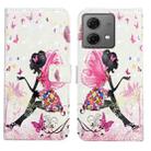 For Motorola Moto G84 5G Oil Embossed 3D Drawing Leather Phone Case(Flower Fairy) - 1