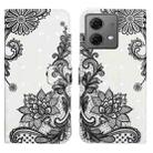 For Motorola Moto G84 5G Oil Embossed 3D Drawing Leather Phone Case(Lace Flower) - 1