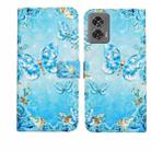 For Motorola Edge 50 Fusion Oil Embossed 3D Drawing Leather Phone Case(Blue Butterflies) - 1