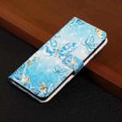 For Motorola Edge 50 Fusion Oil Embossed 3D Drawing Leather Phone Case(Blue Butterflies) - 2