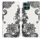 For Motorola Edge 50 5G Oil Embossed 3D Drawing Leather Phone Case(Lace Flower) - 1