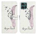 For Motorola Edge 50 5G Oil Embossed 3D Drawing Leather Phone Case(Feather) - 1