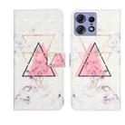 For Motorola Edge 50 Pro Oil Embossed 3D Drawing Leather Phone Case(Triangular Marble) - 1