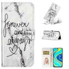 For Xiaomi Redmi Note 9 Pro Oil Embossed 3D Drawing Leather Phone Case(Words Marble) - 1