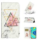 For Xiaomi Redmi Note 9 Pro Oil Embossed 3D Drawing Leather Phone Case(Triangular Marble) - 1