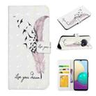 For Xiaomi Redmi Note 9 / 9T Oil Embossed 3D Drawing Leather Phone Case(Feather) - 1