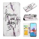 For Xiaomi Redmi Note 10 Oil Embossed 3D Drawing Leather Phone Case(Words Marble) - 1