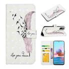 For Xiaomi Redmi Note 10 Oil Embossed 3D Drawing Leather Phone Case(Feather) - 1