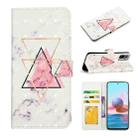 For Xiaomi Redmi Note 10 Oil Embossed 3D Drawing Leather Phone Case(Triangular Marble) - 1