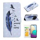 For Xiaomi Mi 11 Ultra Oil Embossed 3D Drawing Leather Phone Case(Blue Feather) - 1