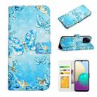 For Xiaomi 13 Oil Embossed 3D Drawing Leather Phone Case(Blue Butterflies) - 1