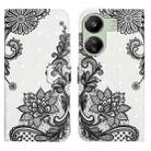 For Xiaomi Redmi 13C 4G Oil Embossed 3D Drawing Leather Phone Case(Lace Flower) - 1