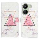 For Xiaomi Redmi 13C 4G Oil Embossed 3D Drawing Leather Phone Case(Triangular Marble) - 1