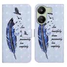 For Xiaomi Redmi 13C 4G Oil Embossed 3D Drawing Leather Phone Case(Blue Feather) - 1