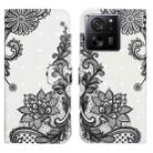For Xiaomi 13T Oil Embossed 3D Drawing Leather Phone Case(Lace Flower) - 1