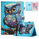 For iPad 10.2 2020/2019 / Air 10.5 Colored Drawing Stitching Leather Tablet Smart Case(Owl) - 1