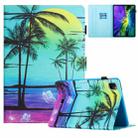 For iPad Pro 11 2022 / Air 10.9 2022 Colored Drawing Stitching Leather Tablet Smart Case(Coconut Tree) - 1