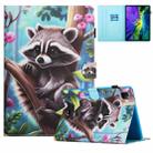 For iPad Pro 11 2022 / Air 10.9 2022 Colored Drawing Stitching Leather Tablet Smart Case(Raccoon) - 1