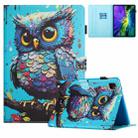 For iPad Pro 11 2022 / Air 10.9 2022 Colored Drawing Stitching Leather Tablet Smart Case(Owl) - 1