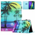 For iPad 10th Gen 10.9 2022 Colored Drawing Stitching Leather Tablet Smart Case(Coconut Tree) - 1