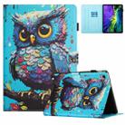 For iPad 10th Gen 10.9 2022 Colored Drawing Stitching Leather Tablet Smart Case(Owl) - 1