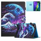 For iPad Pro 11 2024 Colored Drawing Stitching Leather Tablet Smart Case(Sea Wave) - 1