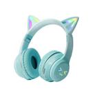 BT612 LED Cat Ear Single Sound Folding Bluetooth Earphone with Microphone(Green) - 1