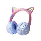 BT612 LED Cat Ear Single Sound Folding Bluetooth Earphone with Microphone(Blue) - 1