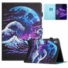 For Lenovo Tab M10 HD Gen 2 X306X Colored Drawing Stitching Leather Tablet Smart Case(Sea Wave) - 1