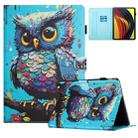 For Lenovo Tab P11 Gen 2 Colored Drawing Stitching Leather Tablet Smart Case(Owl) - 1