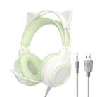 G35 Cute Cat RGB Head-mounted Wired Gaming Earphone(Green) - 1