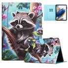 For Samsung Galaxy Tab A8 10.5 2021 Colored Drawing Stitching Leather Tablet Smart Case(Raccoon) - 1