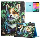 For Samsung Galaxy Tab A7 10.4 2020 Colored Drawing Stitching Leather Tablet Smart Case(Corgi) - 1