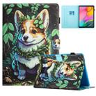 For Samsung Galaxy Tab A 10.1 2019 Colored Drawing Stitching Leather Tablet Smart Case(Corgi) - 1