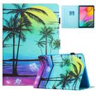 For Samsung Galaxy Tab A 10.1 2019 Colored Drawing Stitching Leather Tablet Smart Case(Coconut Tree) - 1