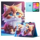 For Samsung Galaxy Tab A 10.1 2019 Colored Drawing Stitching Leather Tablet Smart Case(Yellow Cat) - 1