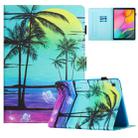 For Samsung Galaxy Tab S6 Lite Colored Drawing Stitching Leather Tablet Smart Case(Coconut Tree) - 1