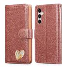 For Samsung Galaxy A34 5G Glitter Powder Love Leather Phone Case(Pink) - 1