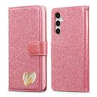 For Samsung Galaxy A16 4G / 5G Glitter Powder Love Leather Phone Case(Rose Red) - 1