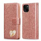 For iPhone 15 Glitter Powder Love Leather Phone Case(Pink) - 1