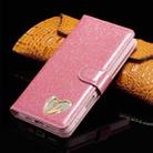 For iPhone 16 Pro Max Glitter Powder Love Leather Phone Case(Rose Red) - 2