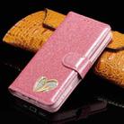 For iPhone 16 Plus Glitter Powder Love Leather Phone Case(Rose Red) - 2