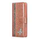 For iPhone 16 Pro Max Glitter Powder Butterfly Leather Phone Case(Rose Gold) - 3