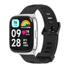 For Redmi Watch 3 Lite / Watch 3 Active Mijobs Flat Hole Breathable TPU Watch Band(Black+Silver) - 1