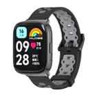 For Redmi Watch 3 Lite / Watch 3 Active Mijobs Square Hole Breathable TPU Watch Band(Black Grey) - 1