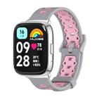 For Redmi Watch 3 Lite / Watch 3 Active Mijobs Square Hole Breathable TPU Watch Band(Grey Pink) - 1