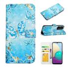 For Tecno Spark Go 2023 Oil Embossed 3D Drawing Leather Phone Case(Blue Butterflies) - 1