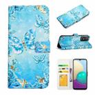 For TCL 403 Oil Embossed 3D Drawing Leather Phone Case(Blue Butterflies) - 1